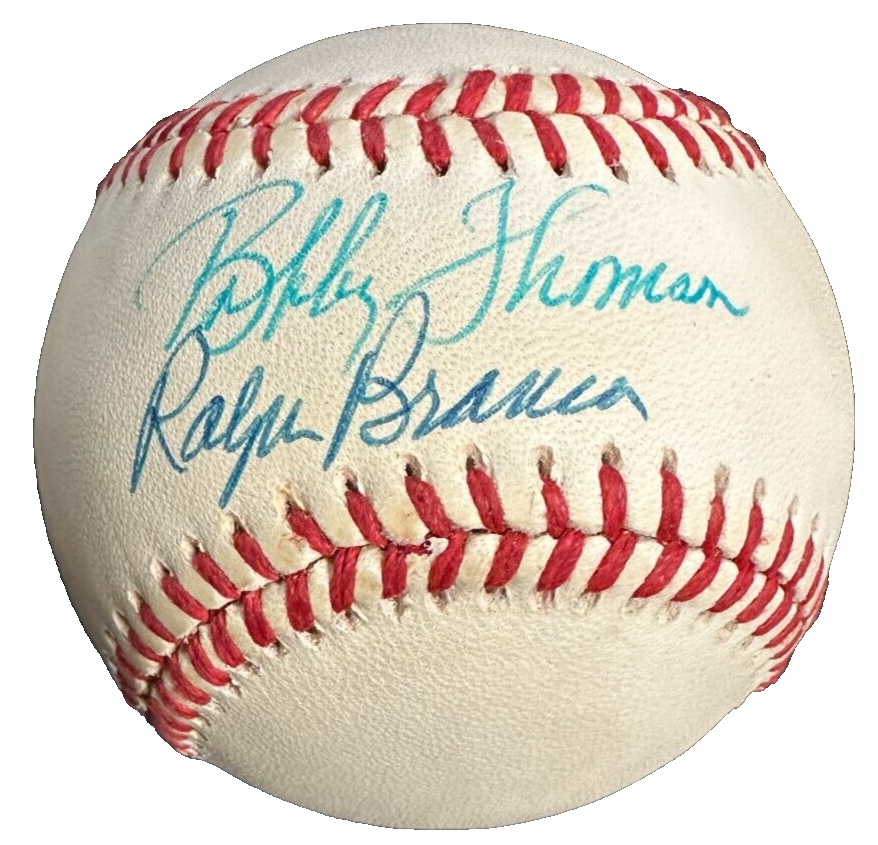 Bobby Thomson & Ralph Branca Autographed National League Baseball BAS