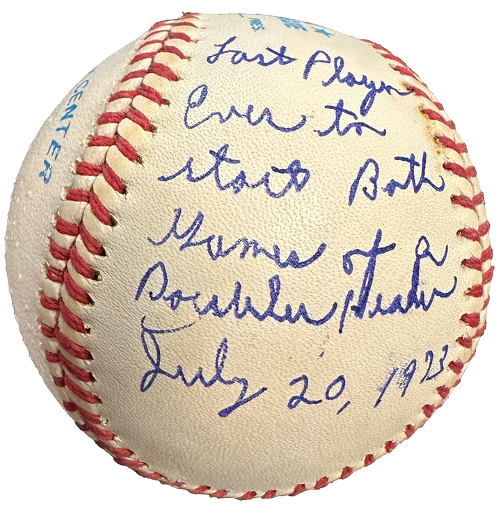 Wilbur Wood Autographed Baseball W/ Last Player to Start Both Ends of DH 1973
