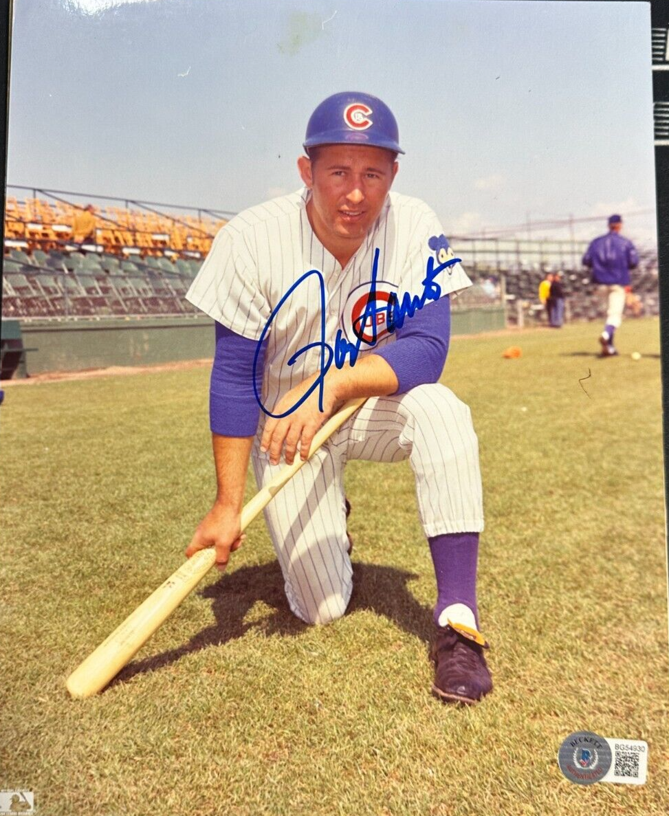Ron Santo Autographed Chicago Cubs 8x10 Photo HOF BAS