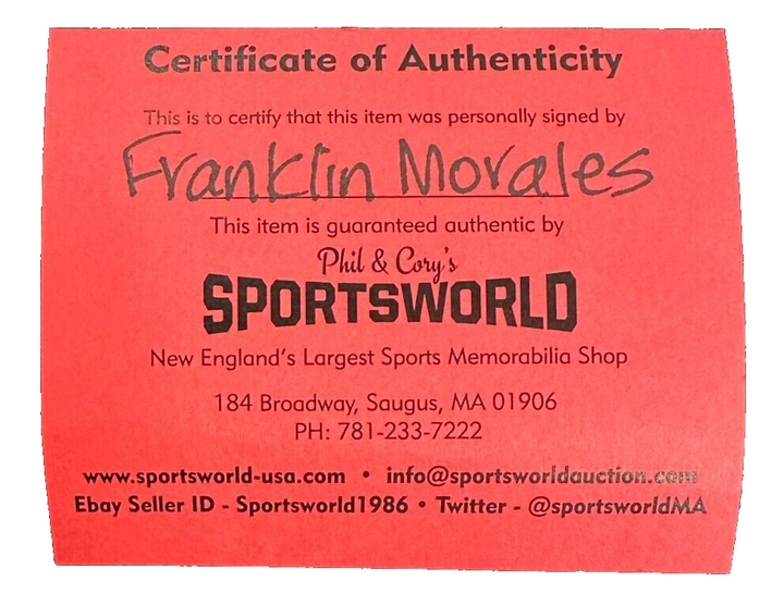 Franklin Morales Autographed Official 2013 World Series Baseball Red Sox
