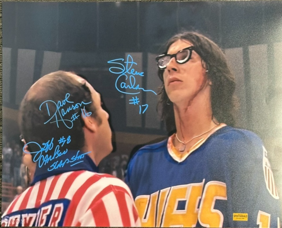 The Hanson Brothers Autographed 16x20 Photo Slap Shot