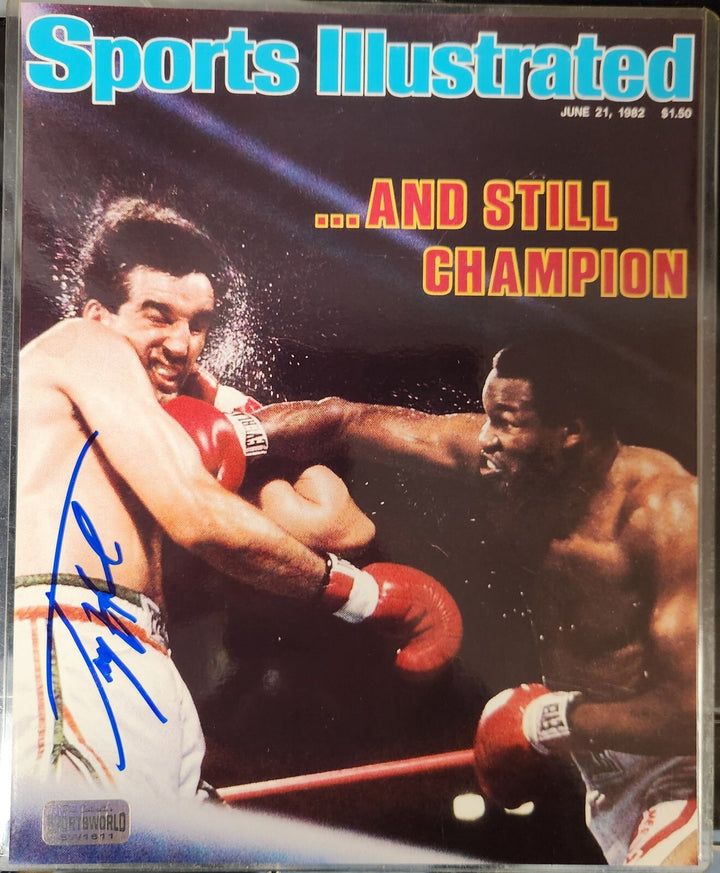 Larry Holmes Signed 8x10 Sports Illustrated Replica Cover Photo Boxing HOF COA