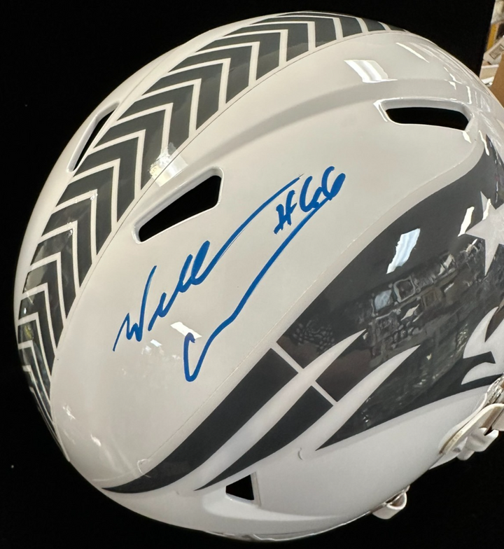 Will Campbell Signed New England Patriots Salute to Service Full Size Helmet JSA
