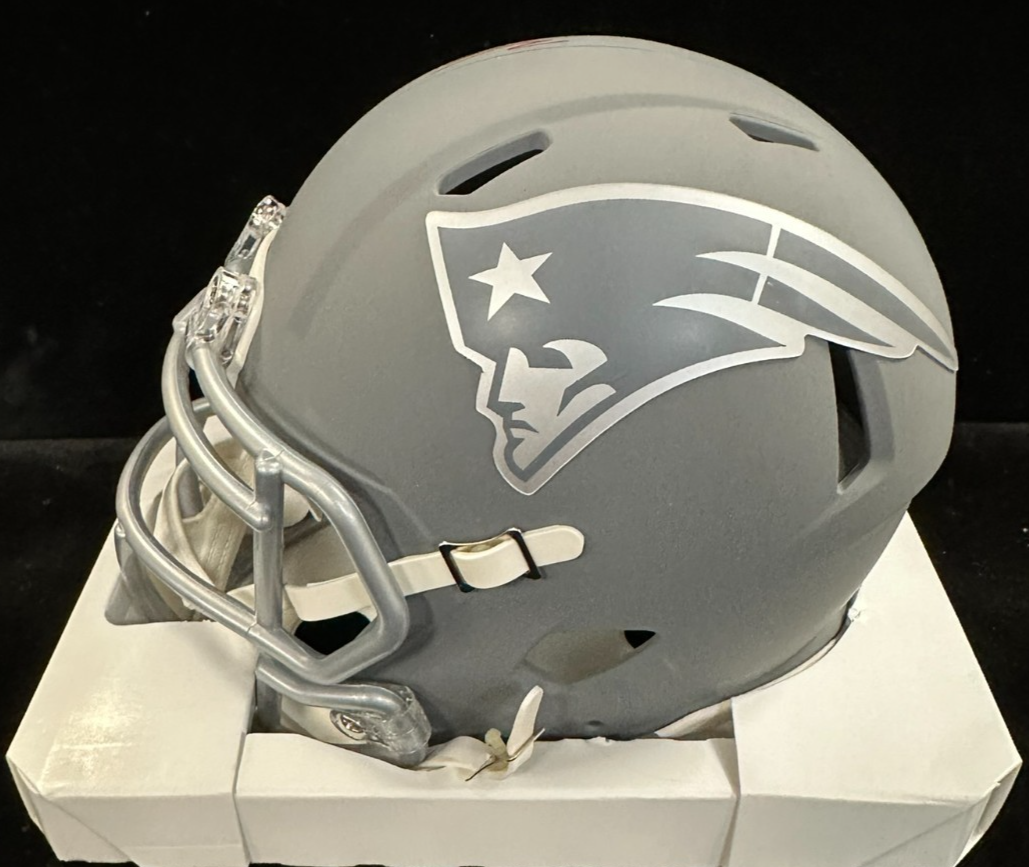 Will Campbell Autographed New England Patriots Slate Mini Speed Helmet JSA
