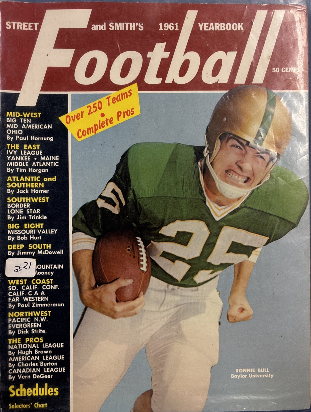 Street And Smiths 1961 Football Yearbook Ronnie Bull Baylor University  Vintage