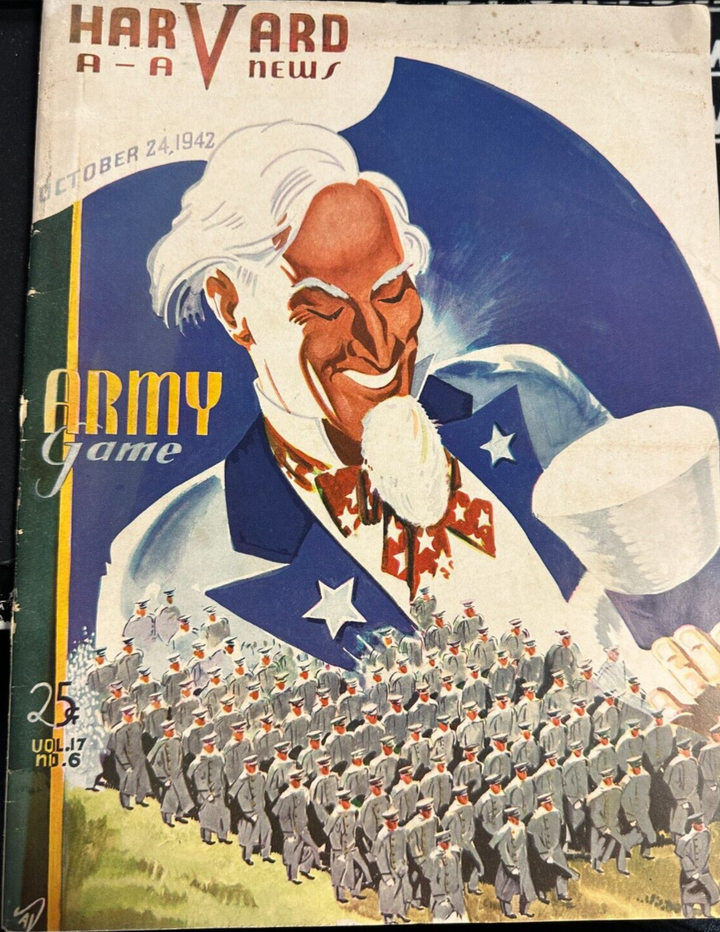 October 24, 1942 Harvard University Vs Army Cadets Program 14-0 Army