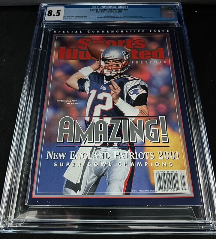 2002 Sports Illustrated Tom Brady Newsstand Issue CGC 8.5 Rookie Season