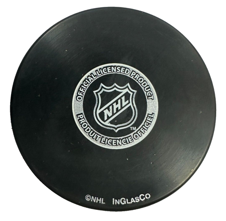 Nick Fotiu Autographed Calgary Flames Hockey Puck HOF