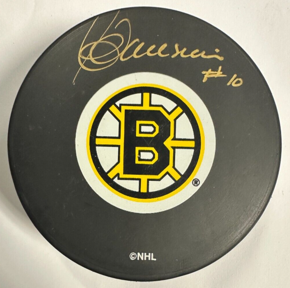 Carol Vadnais Autographed Boston Bruins Hockey Puck BAS