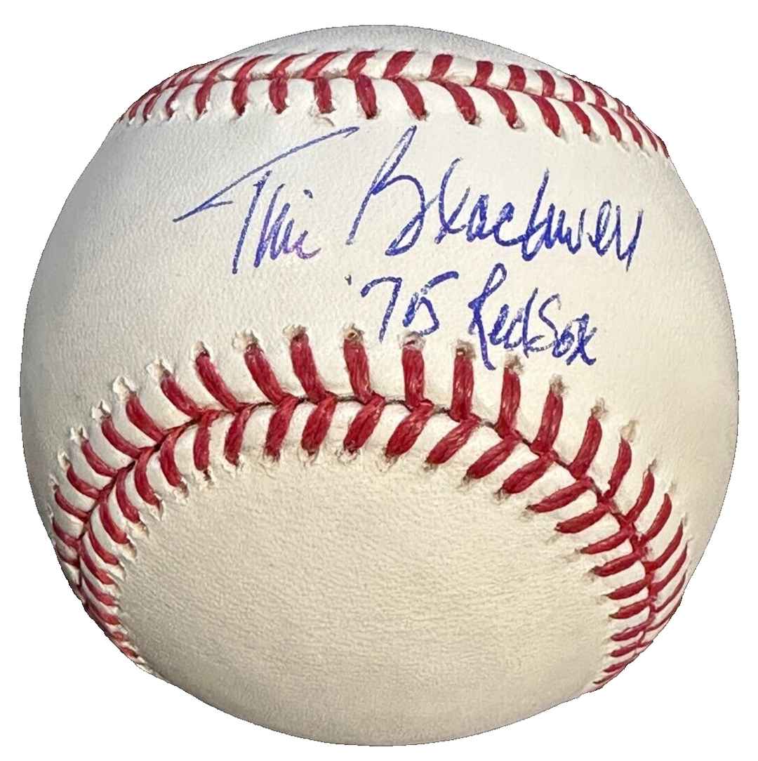 Tim Blackwell Autographed Official Major League Baseball W/ 75 Red Sox Insc