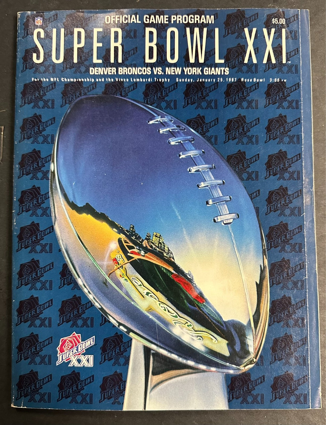 1987 Super Bowl XXI Football Program New York Giants vs Denver Broncos NFL
