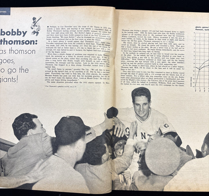 1952 Dell Baseball Stars magazine Bobby Thomson New York Giants