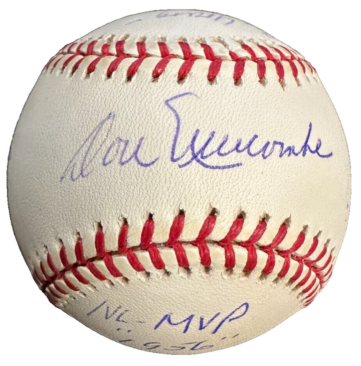 Don Newcombe Autographed Official National League Stats Baseball Dodgers