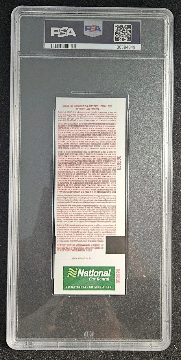 Roman Anthony Autographed Boston Red Sox MLB Debut Full Ticket PSA 10 Auto 10