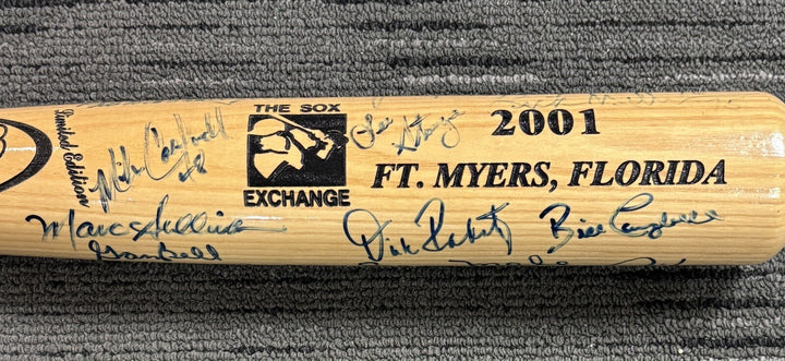 2001 Sox Exchange Fantasy Camp Signed Baseball Bat Johnny Pesky Bob Stanley Etc.