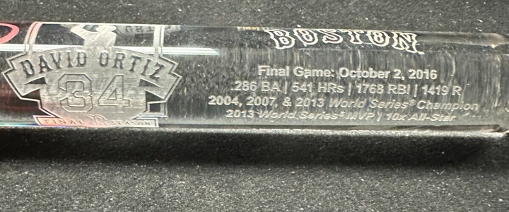 David Ortiz Autographed Final Season Acrylic Mini Bat BAS /5000 HOF Red Sox
