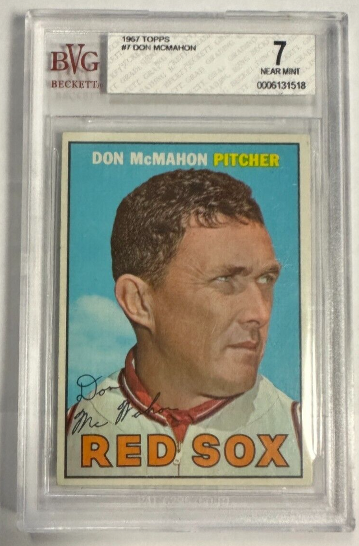 1967 Topps Don McMahon Card #7 BVG 7 NM Red Sox