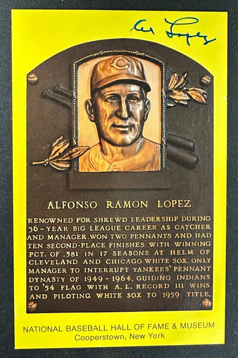 Al Lopez Autographed MLB Hall Of Fame Postcard White Sox BAS