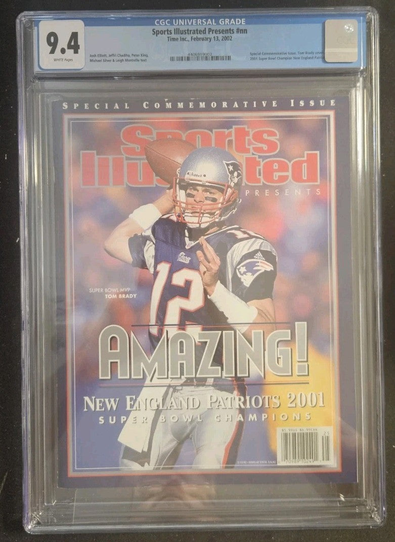 Tom Brady 2001 Super Bowl Champion Commemorative Sports Illustrated CGC 9.4