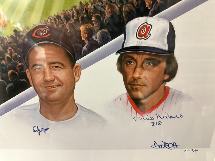 Seaver Ryan Carlton Spahn Niekro Wynn 300 Career Wins Autographed Print BAS 2/5