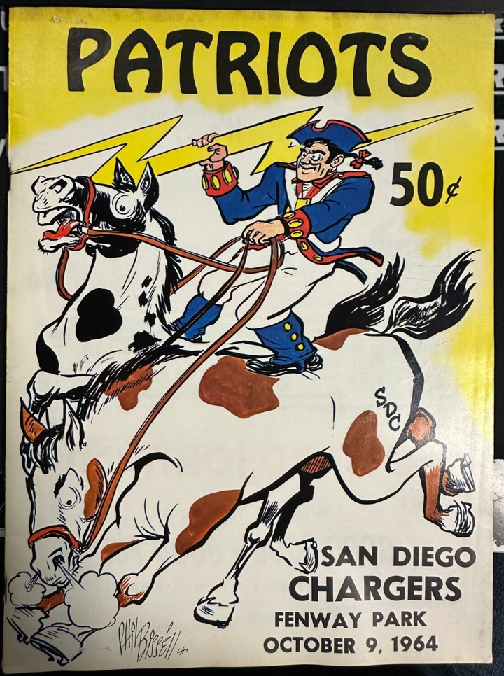 October 9, 1964 Boston Patriots & San Diego Chargers Program AFL