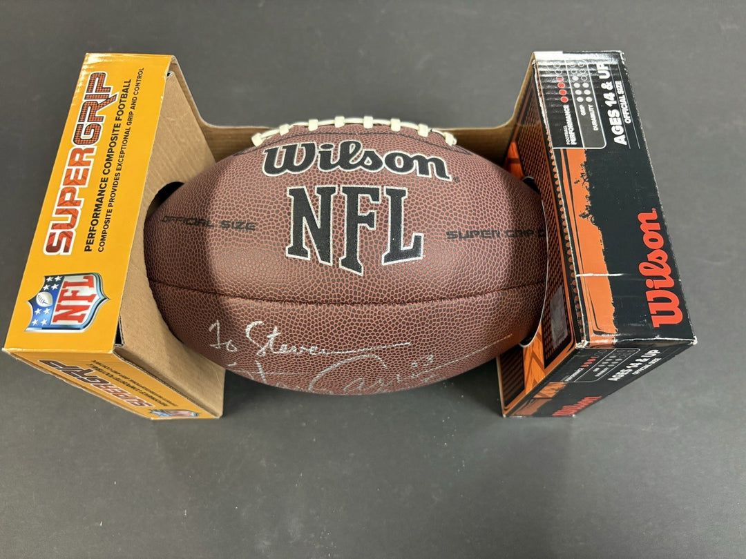 Harry Carson Signed Inscribed Football HOF 2006 9x Pro Bowl COA NY Giants