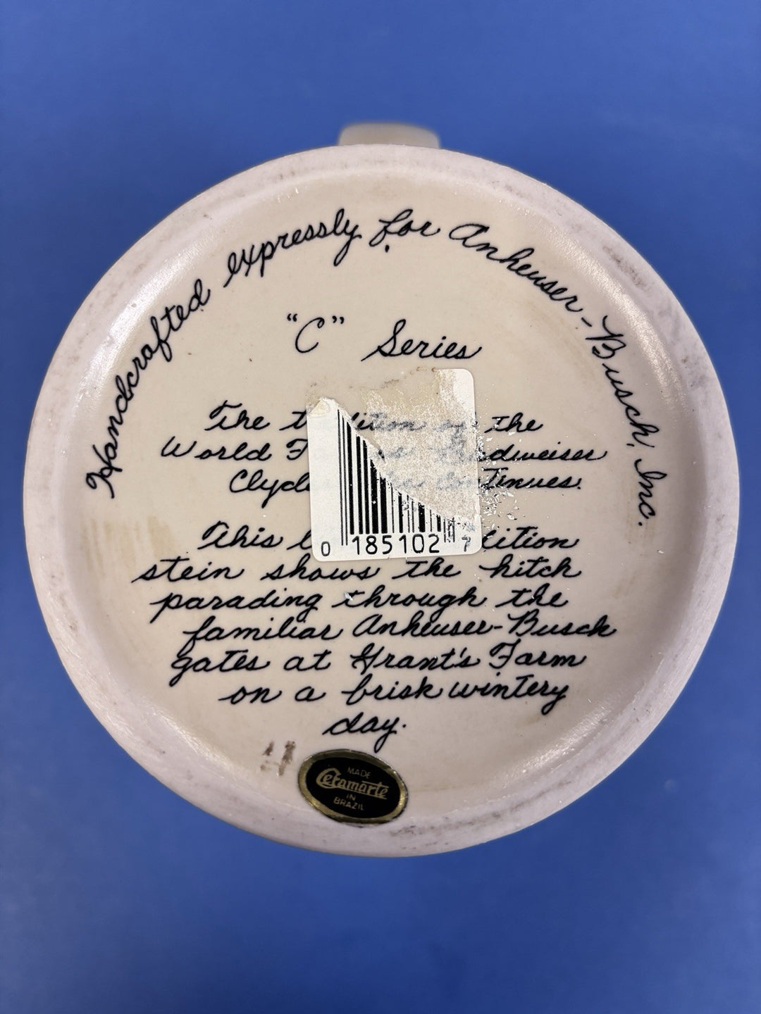 1987 Budweiser Holiday Christmas Stein Mug Collector Series