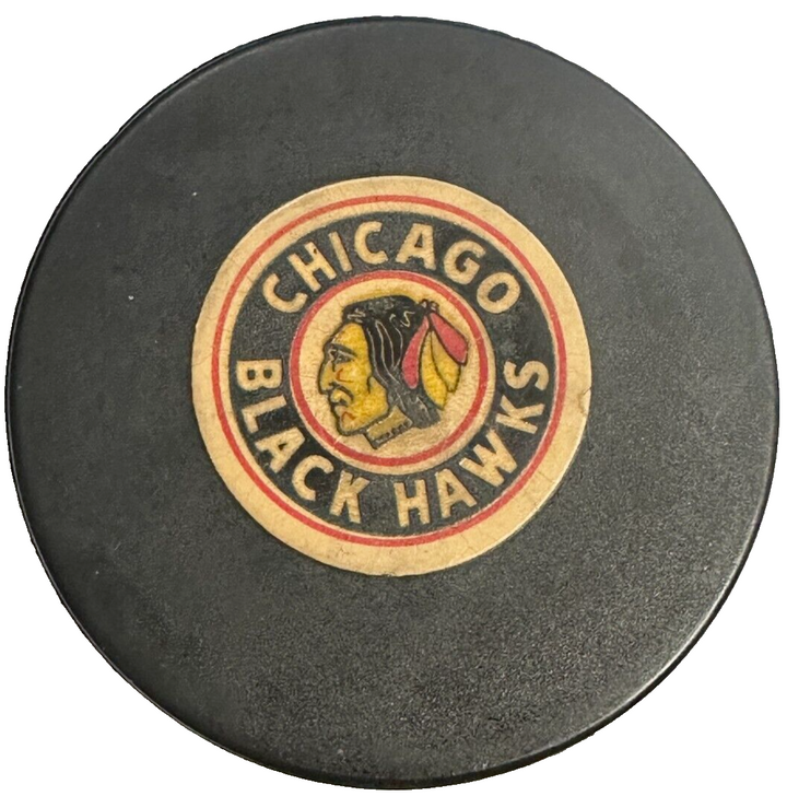 1969-77 Art Ross Converse Reverse Chicago Blackhawks Official Game Puck NHL