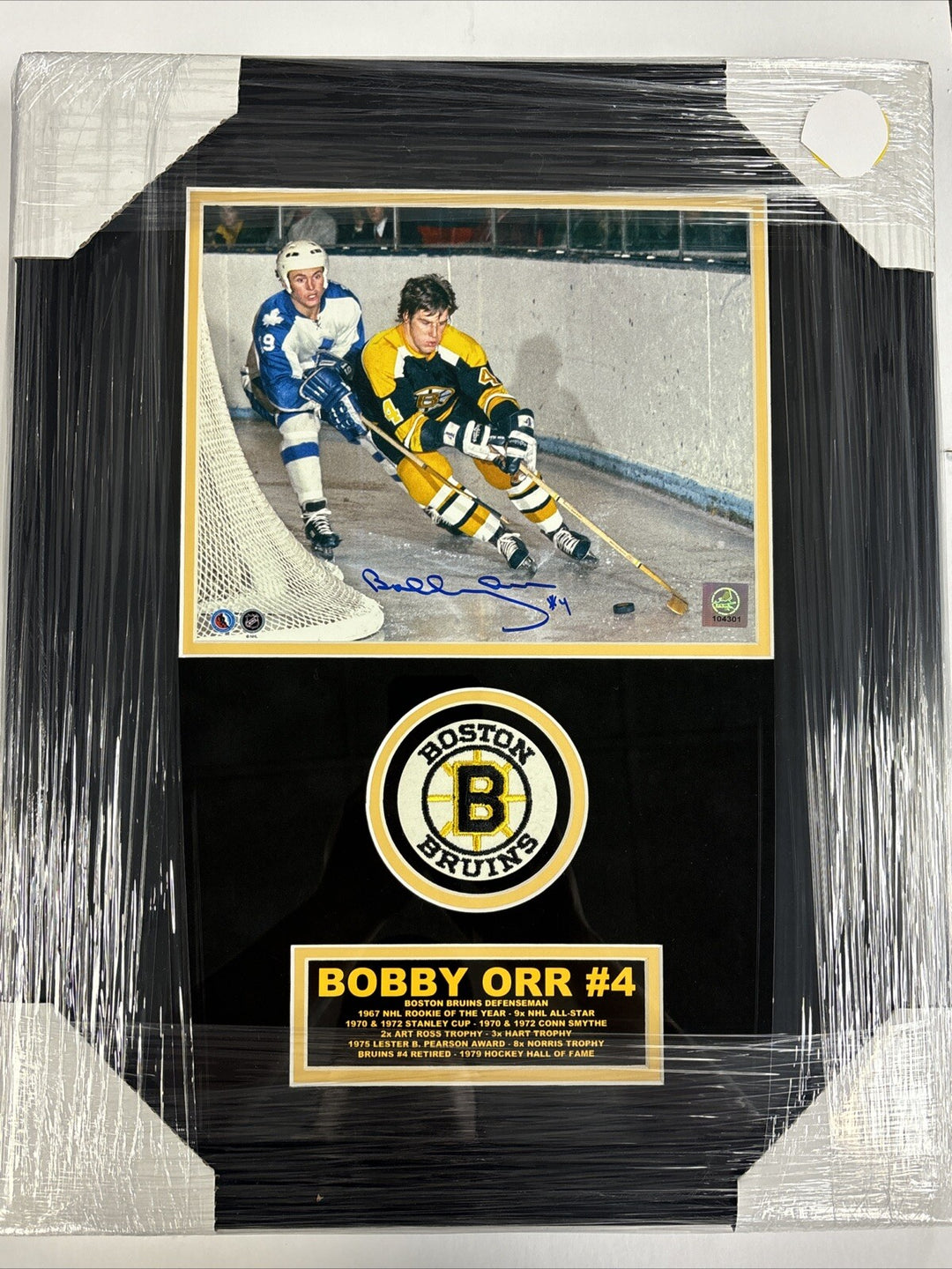 Bobby Orr Signed 8x10 Game Photo Framed Great North Road Boston Bruins