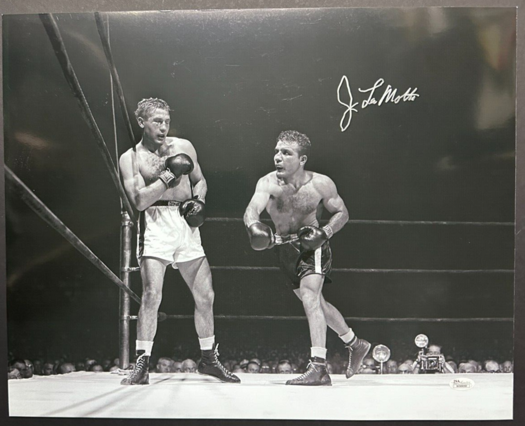 Jake LaMotta Autographed 16x20 Photo JSA Raging Bull