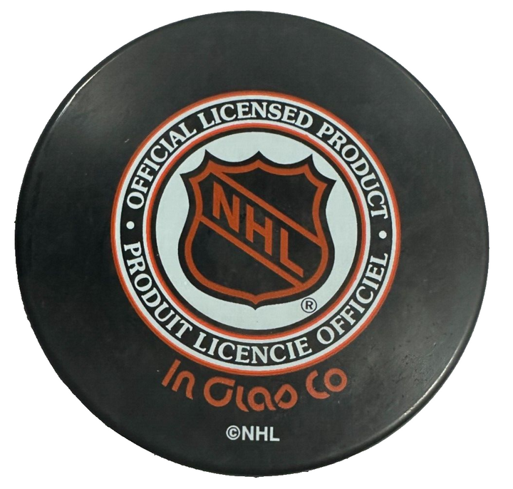 Ed Giacomin Autographed New York Rangers Hockey Puck HOF