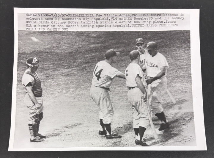 1957 Original 7x9 Newspaper Wire Photo Jones Repulski Bouchee Philadelphia