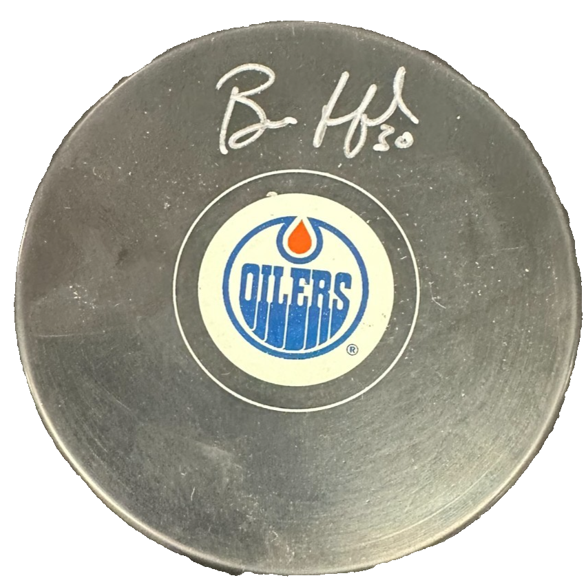 Bill Ranford Autographed Edmonton Oilers Hockey Puck NHL