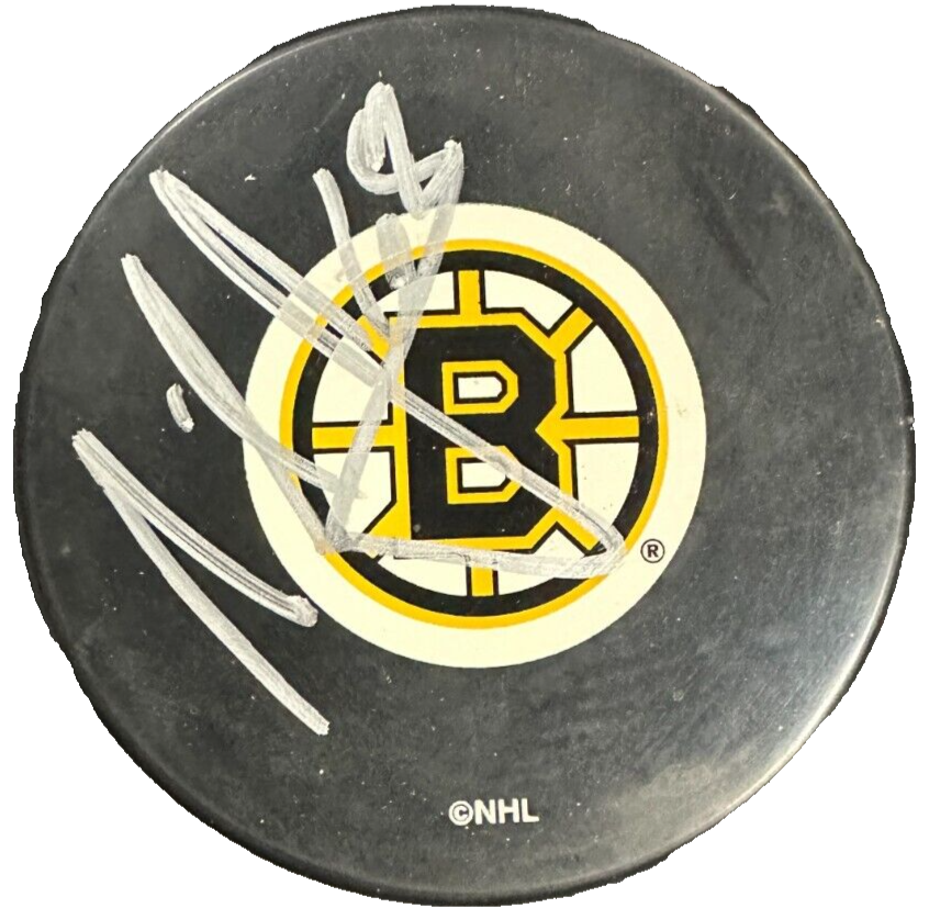 Milan Jurcina Autographed Boston Bruins Hockey Puck NHL