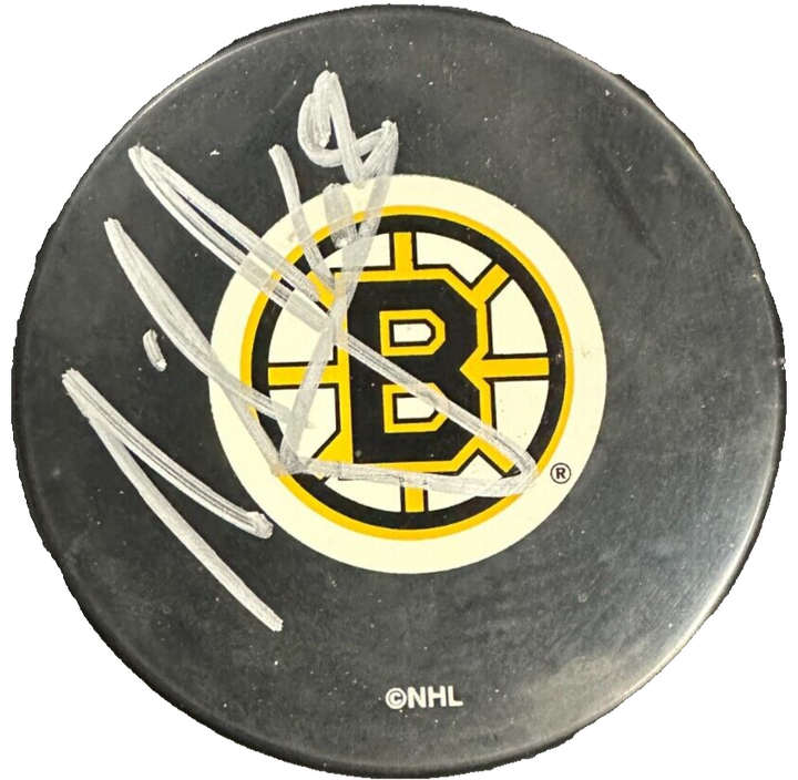 Milan Jurcina Autographed Boston Bruins Hockey Puck NHL