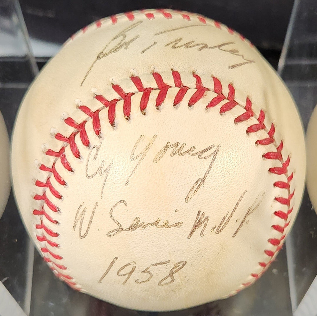 Bob Turley Signed Inscribed American League Baseball New York Yankees COA