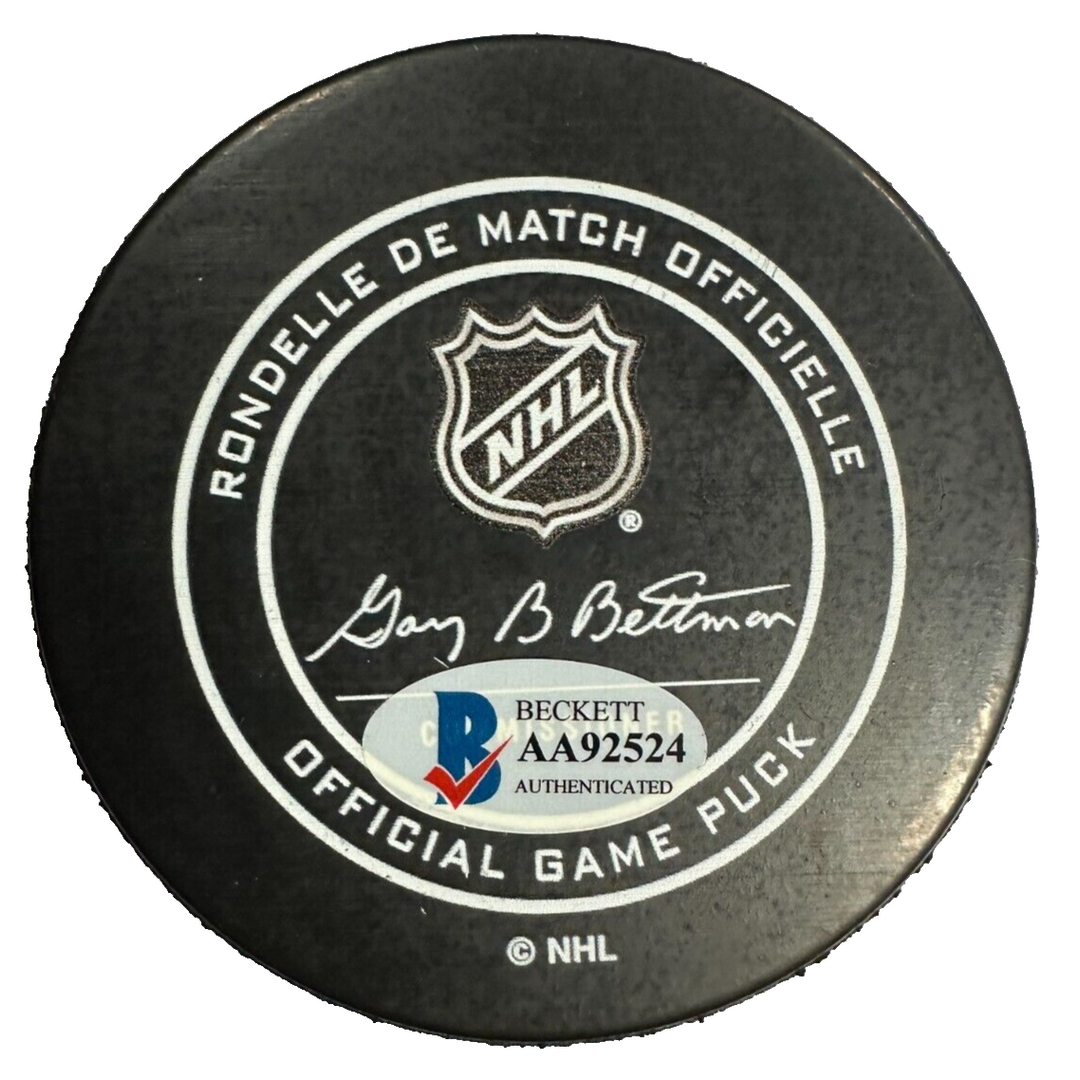 Jean Ratelle Autographed Jean Ratelle Night New York Rangers Game Puck BAS
