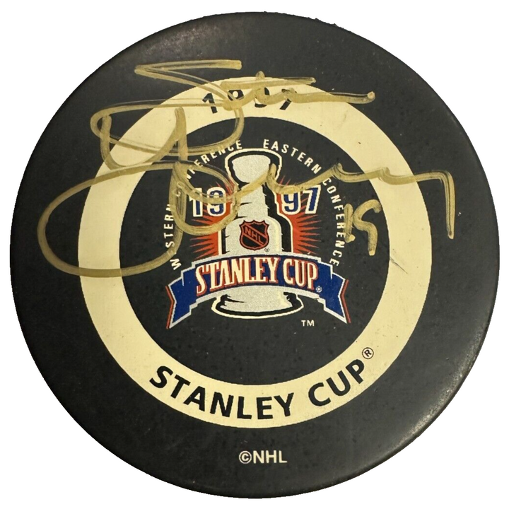 Steve Yzerman Autographed 1997 Stanley Cup Official Game Puck BAS HOF Red Wings