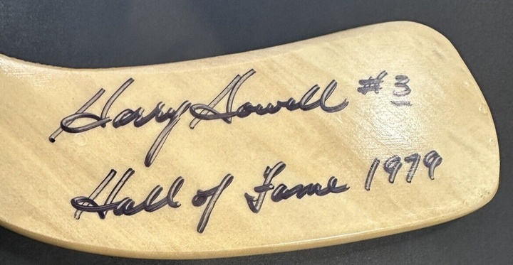 Harry Howell Autographed Mini Hockey Stick W/ HOF 1979 Insc BAS