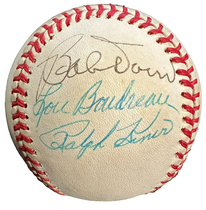 Baseball Hall of Famers Autographed OAL Baseball Roberts Spahn Kiner Mize Feller