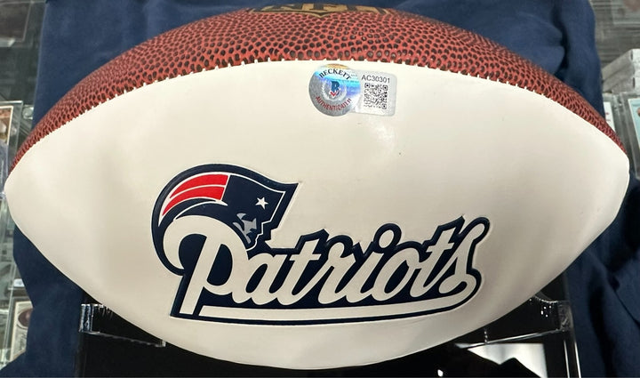 Aaron Hernandez Autographed White Panel New England Patriots Football BAS