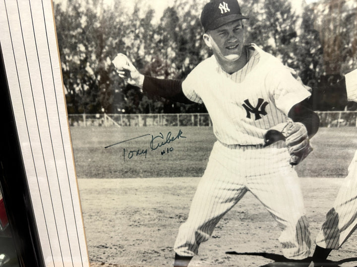 Tony Kubek & Phil Rizzuto Autographed 16x20 Framed Photo Mantle LOA