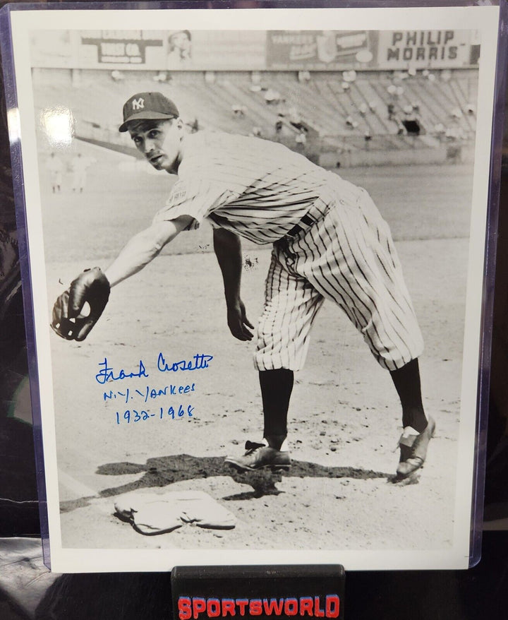 Frank Crosetti Signed Inscribed 8x10 Photo New York Yankees COA