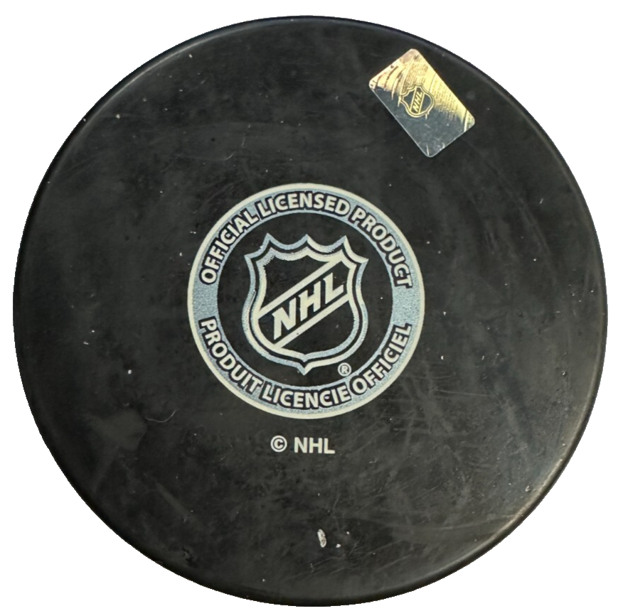 Danny Schock Autographed Boston Bruins Hockey Puck NHL