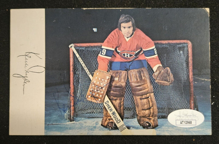 Ken Dryden Signed 1976 Montreal Canadiens Team Post Card JSA COA 