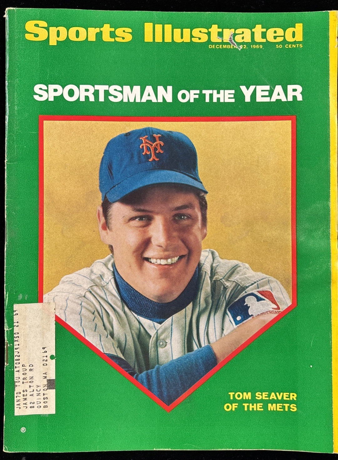 Dec 22 1969 Sports Illustrated Tom Seaver NY Mets Sportsman Of The Year