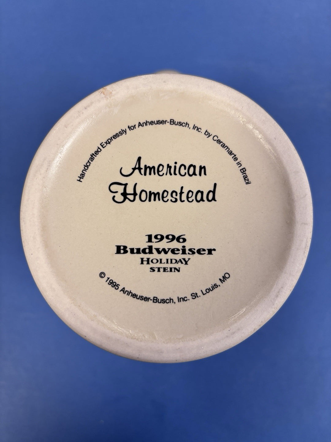 1996 Budweiser Holiday Christmas Stein Mug Collector Series