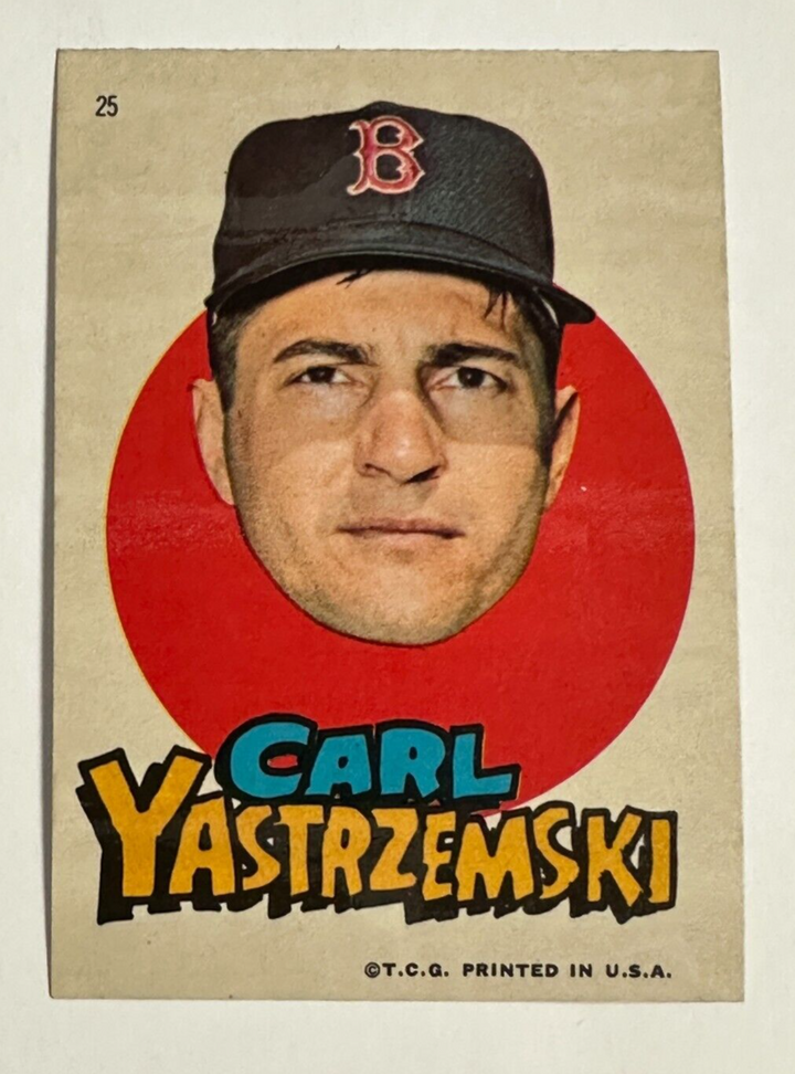 1967 Topps Carl Yastrzemski Sticker #25 Red Sox EX/MT+