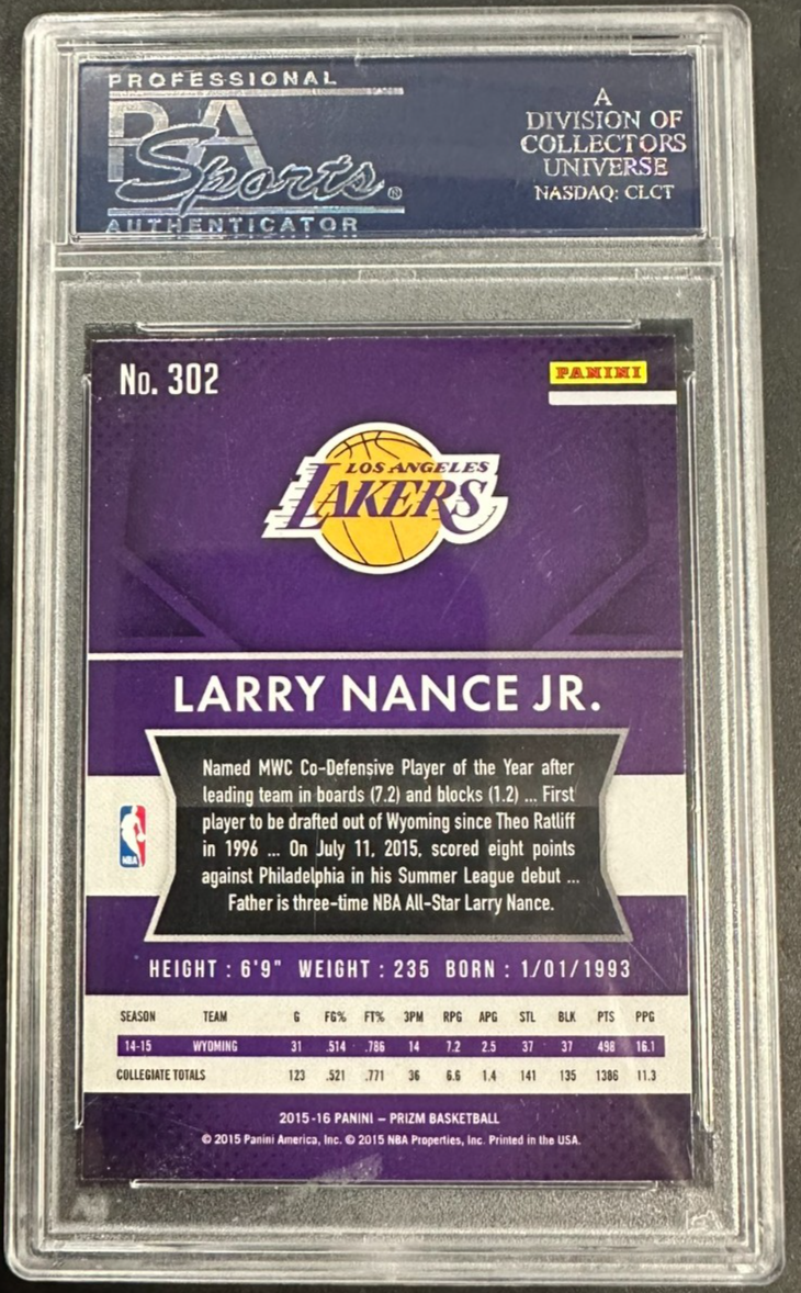 2015-16 Panini Prizm Basketball Larry Nance Jr. Autographed Rookie Card #302 PSA