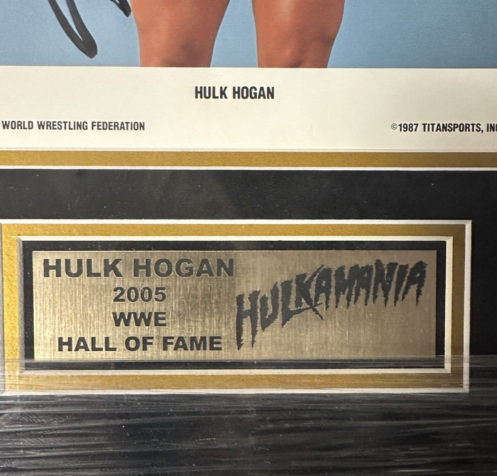 Framed Hulk Hogan Autographed Original 1987 WWF Promo Photo BAS